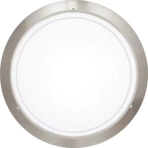 EGLO Planet Deckenlampe aus Metall und Glas, Nickel-matt, E27 Fassung