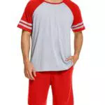 Ekouaer Herren Schlafanzug Kurzarm Pyjama Set mit Rundhals T-Shirt und Shorts