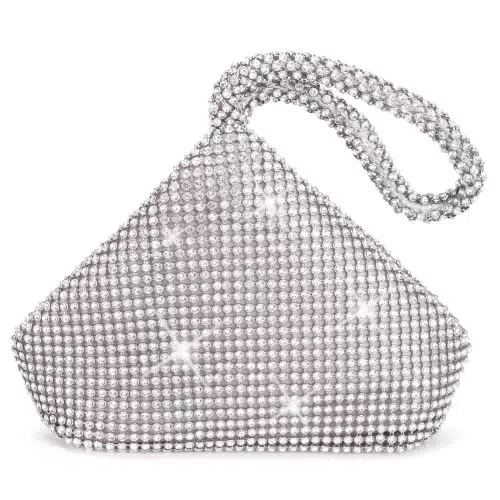 ELEOPTION Damen Clutch Strass Handtasche für Party und Hochzeit
