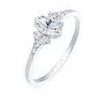 Ring Elli Damen Valentin Marquise mit Kristallen aus 925er Silber