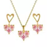Herz-Schmuck-Set für Damen mit Cubic Zirkonia Anhänger - Schmuck Geschenke für Frauen