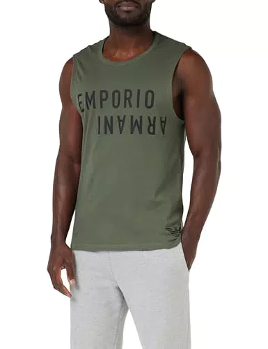 Armani Herren Bold Logo Ärmelloses T-Shirt - Militär/Schwarz