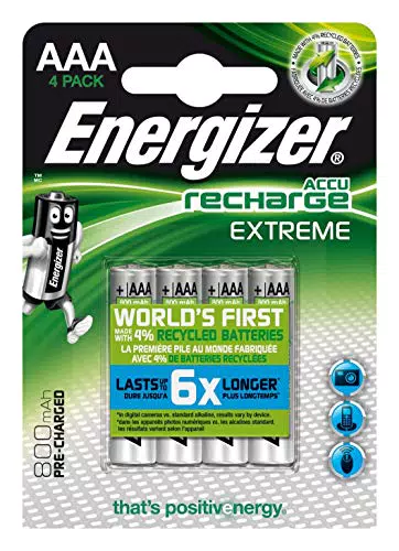 Energizer Batterien AA, wiederaufladbar, 4 Stück, Recharge Extreme