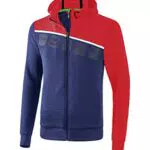 Erima Herren 5-C Trainingsjacke mit Kapuze, schwarz/grau melange/weiß