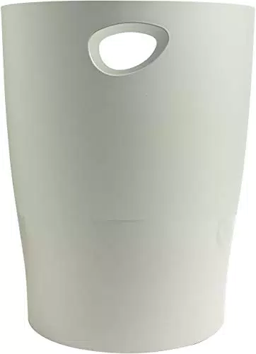 Exacompta 45313D ECOBIN Papierkorb 15 Liter mit Griffen. Eleganter und robuster Papierkorb und Mülleimer im modernen Design weiß