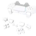 eXtremeRate Ersatz Tasten für PS5 Controller - Kompatibel mit BDM-010 & BDM-020 - Aktionstasten, Steuerkreuz, R1, L1, R2, L2 Triggers - Share & Options-Taste - Weiß