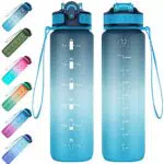 Wasserflasche mit Strohhalm aus Tritan - BPA-frei und auslaufsicher