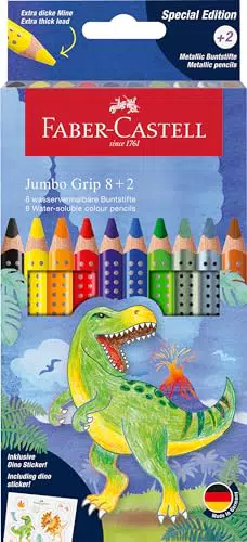 Faber-Castell Buntstifte Set Jumbo Dino inkl. Metallic Stifte und Sticker