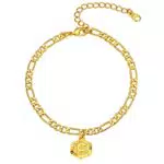 FindChic Fußkettchen mit Buchstabenanhänger C für Damen und Mädchen