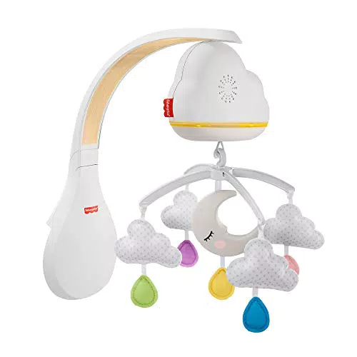 Fisher-Price GRP99 - Traumhaftes WolkenMobile und Spieluhr mit Geräuschsensor zur automatischen Aktivierung für Babys und Kleinkinder