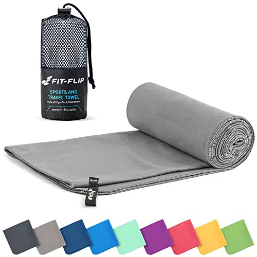 Fit-Flip Mikrofaser Handtuch - Kompaktes Sporthandtuch für unterwegs - Schnelltrocknend und leicht - Großes Badetuch