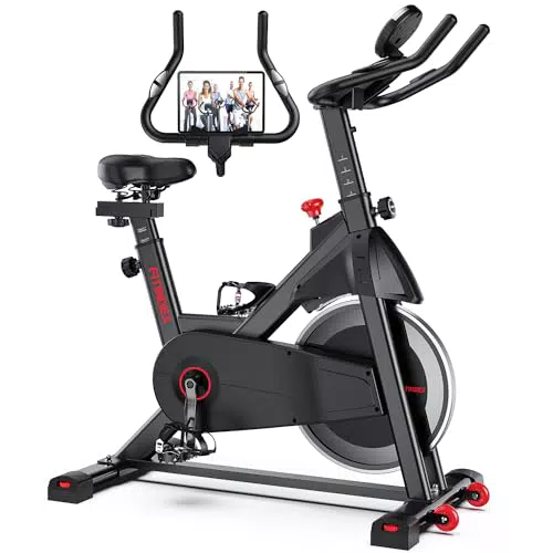 FITINDEX Ergometer Heimtrainer Fahrrad mit Magnetischem Widerstand - Indoor Fitnessbike mit LCD-Monitor und iPad Halterung