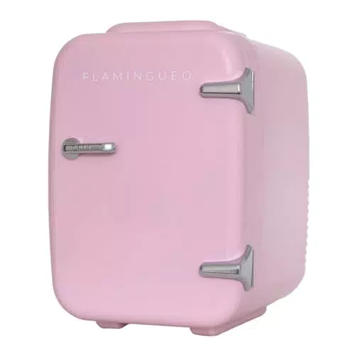 "Flamingueo Mini Kühlschrank 12V/220V - Kühlen und Heizen, Retro Design"