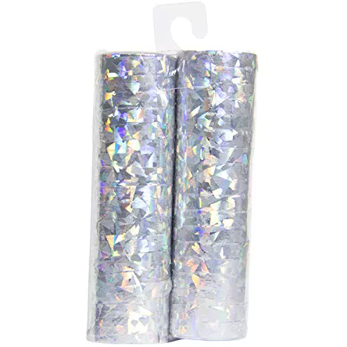 Folat 65803 - Luftschlangen - blau metallic - 2 Rollen mit je 18 Schlangen - 4 m lang