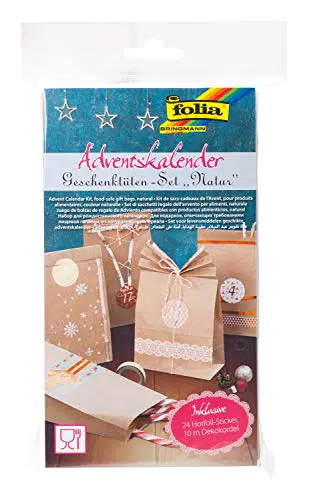 Adventskalender-Set mit Papiertüten und Zahlensticker