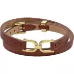 Fossil Damenarmband Heritage D-Link Leder - Stilvoller Armschmuck