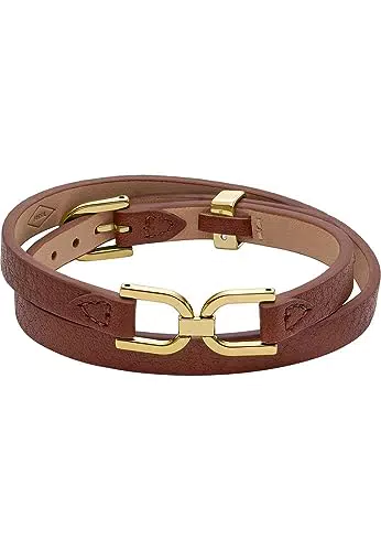 Fossil Damenarmband Heritage D-Link Leder - Stilvoller Armschmuck