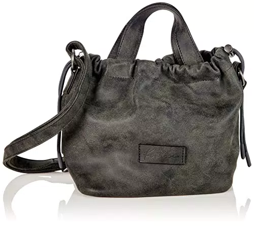 Fritzi aus Preußen Damen Crossbody-Tasche Poppi03 - Schwarz Vintage