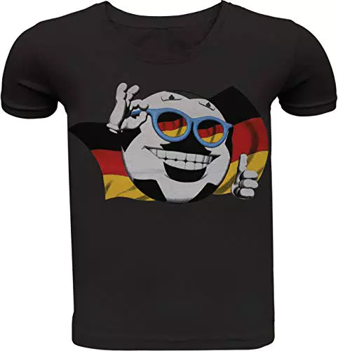 Kinder Fußball T-Shirt Deutschland EM Jungen - Blau/Schwarz/Grau