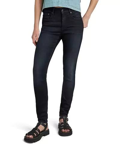 G-STAR RAW Damen 3301 High Skinny Jeans, Schwarz