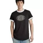 G-STAR RAW Herren Lash Graphic Ringer T-Shirt - Schwarz