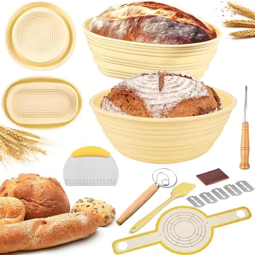Gärkorb für Brotbacken - Rund & Oval - Faltbarer Sauerteig-Backkorb