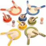Holz Geschirrset für Kinderküchen - Spielküche Zubehör