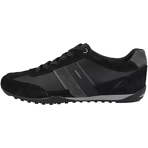 Geox Herren U Wells C Sneaker, Black Dk Jeans