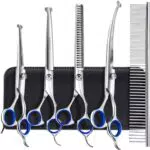 Gimars Profi Hundeschere 6-In-1 mit Rundspitze, Titan-beschichtet für Hunde, Katzen & Tiere