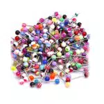 Goldene Perlen Zungenpiercings Chirurgenstahl Barbell Ringe - Body Piercing Schmuck