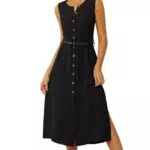 Grace Karin Sommerkleid ärmellos mit Gürtel und Taschen