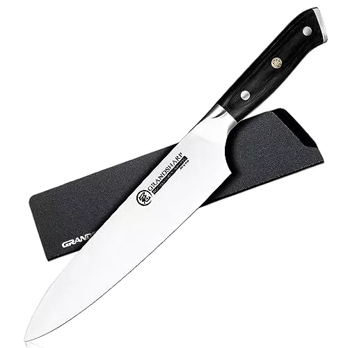 Profi Kochmesser 20cm aus deutschem Edelstahl mit Pakkaholz Griff