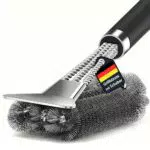 Grillbürste mit Extra Langen Edelstahlborsten und Wärmedämmungsgriff - Ideal für Gas-, Holzkohle-, Kugel-, Elektrogrill und Rostpflege.