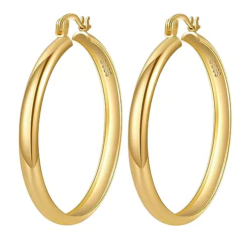 Goldene Chunky Hoop Ohrringe für Damen - Hypoallergen & 14k vergoldet