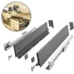 AXIS PRO Schubladensystem mit Vollauszug und Soft-Close - Anthrazit - 500 mm x 120 mm - Belastbarkeit 40 kg