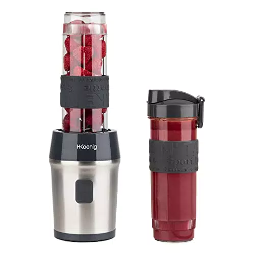 H.Koenig Smoothie Maker SMOO9 - Mini Standmixer aus Edelstahl