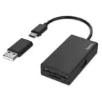 Hama USB OTG Hub 3 Ports mit Kartenlesegerät - High-Speed Datenübertragung - Multiport Adapter für Büro und Homeoffice
