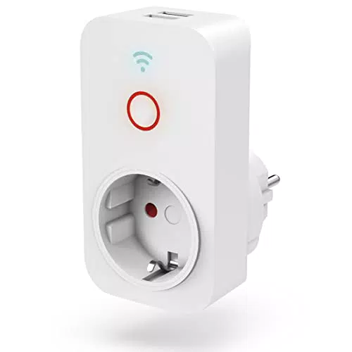 Hama Smart Home WiFi Steckdose mit 2x USB A - Sprachsteuerung für Geräte und Smartphone