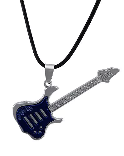 "Hanessa Edelstahl E-Gitarre Halskette - Geschenk für Gitarristen und Musiker"