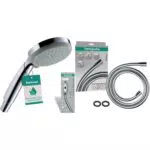 Hansgrohe Duschset mit wassersparendem Duschkopf Croma 100 + Brauseschlauch Isiflex 1,60m