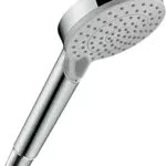 Hansgrohe EcoSmart Handbrause mit 2 Strahlarten, runde Duschbrause, Sparduschkopf mit Antikalk-Funktion, Chrom