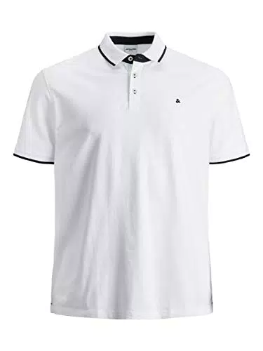 Herren Jack & Jones + Fit Polo Shirt JJEPAULOS Uni Sommer Hemd Kurz Arm Pique Cotton Big Size