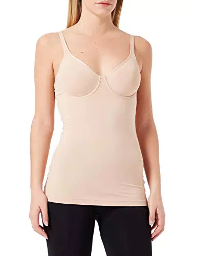 Huber Damen BH Hemd Unterhemd - Beige - Größe 42