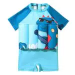 IBTOM CASTLE Baby Schwimmweste mit 8 verstellbaren Auftriebsstäben - Dinosaurier Design