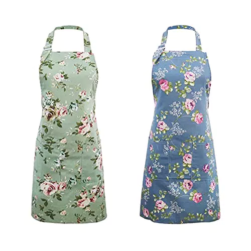 Küchenschürze für Frauen - Florale Vintage Schürze für Chef und Bäcker