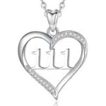 Engelszahl Kette - Silber Zahlen Charm Halskette für Frauen