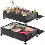 Unterbett Aufbewahrungsbox mit Rollen und Deckel - Praktische Aufbewahrung für Kleidung, Schuhe und Spielzeug