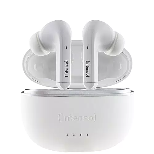 Intenso White Buds - True Wireless Kopfhörer mit Active Noise Cancelling und 35 Std. Musikwiedergabe