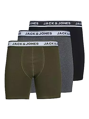 JACK & JONES Herren Jacboxer Briefs 3 Pack Boxershorts