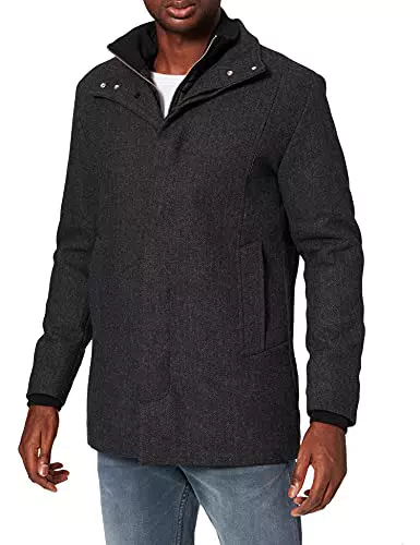 JACK & JONES Herren Wolljacke Jjedunham Sn Wool Jacket - Dunkelgrau - Größe L